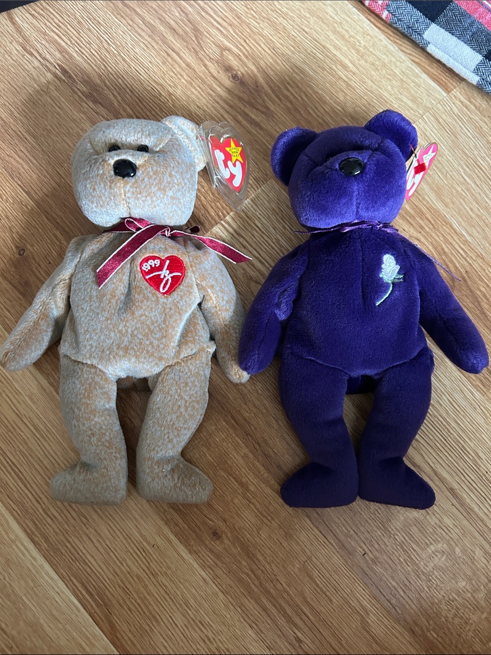 Ty Beanie Babies Plush Bear Pair - Diana & 1999